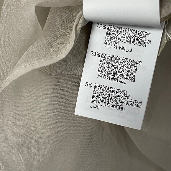 NWD Brunello Cucinelli Monili-Trim Shirt in Cotton Silk Blend Beige Womens XXS - Picture 12 of 12